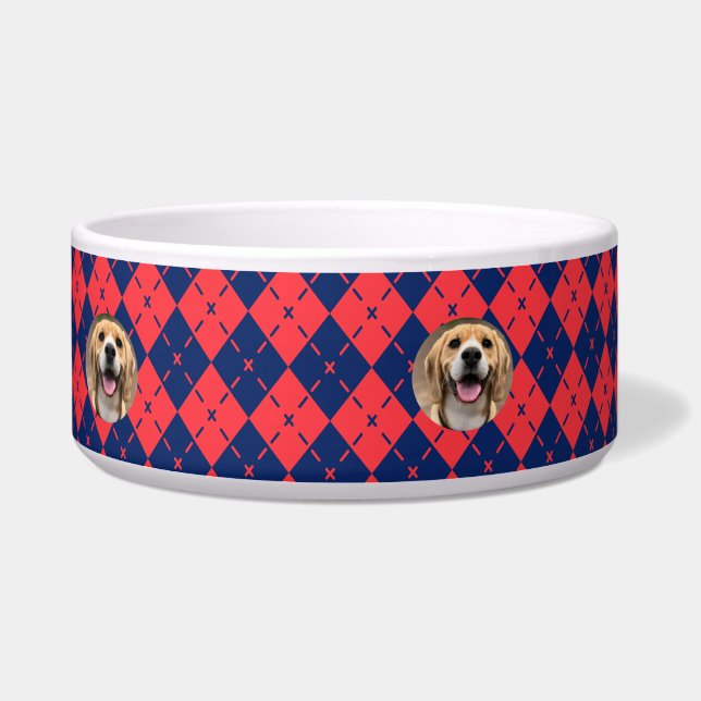 Écuelle Alimentation de chien moderne Customisé Monogramme (Droite)