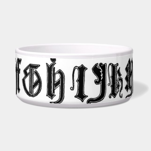 Écuelle Alphabet gothique du 15e siècle Pet Bowl (Devant)