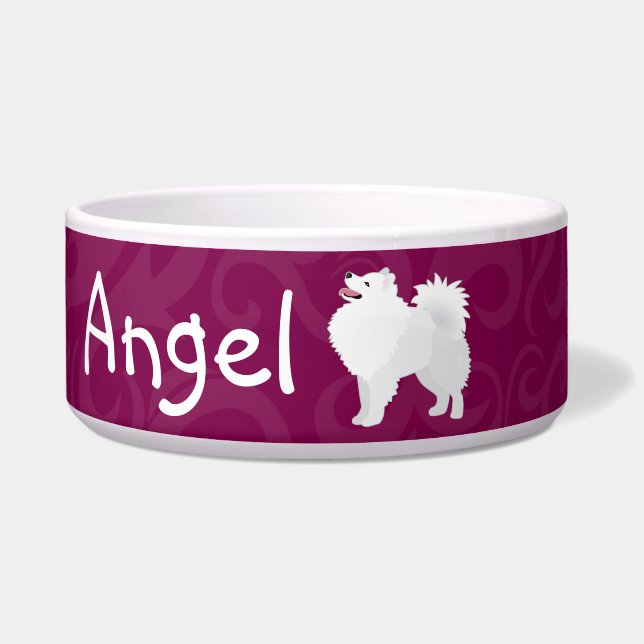 Écuelle American Eskimo Chien Personnalisable Chien Bowl 2 (Devant)