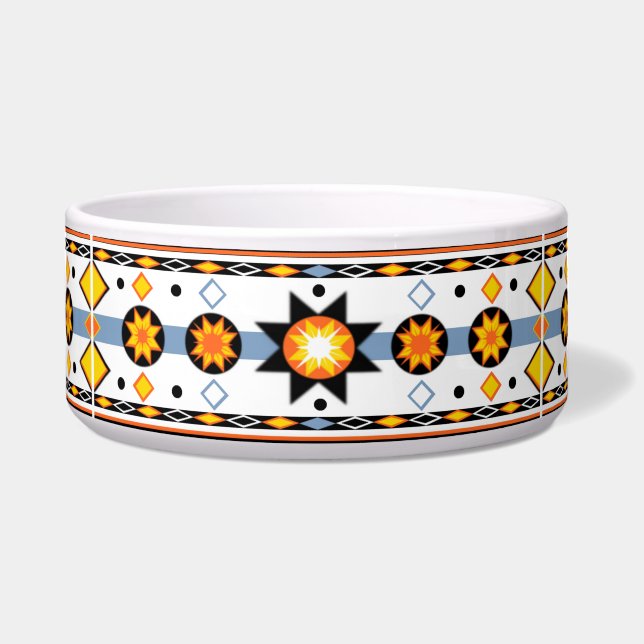 Écuelle Amérindien Sun Motif Pet Bowl (Devant)