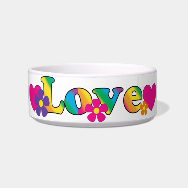 Écuelle Amour et conception hippie lumineuse des couleurs (Devant)