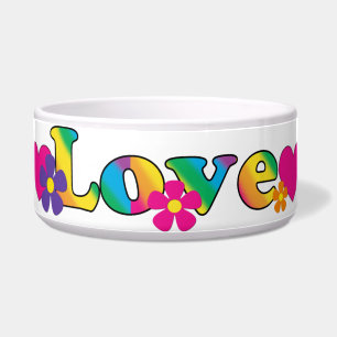 Écuelle Amour et conception hippie lumineuse des couleurs