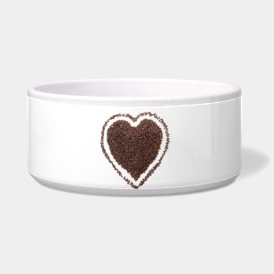 Écuelle amour vous aimez la cuvette de chat de café