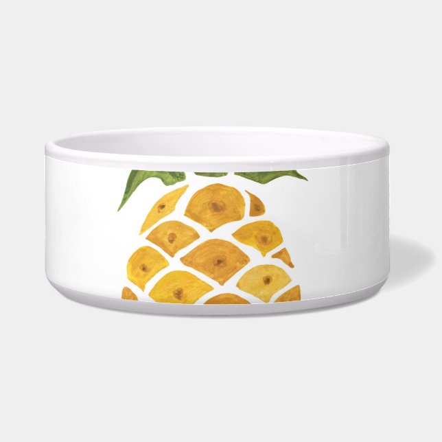Écuelle Ananas peint à la main, arrière - plan aquarelle. (Devant)