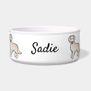 Écuelle Anglais Crème Golden Retriever Avec Nom Personnali