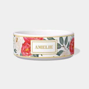 Écuelle Animal familier à la mode floral assez botanique