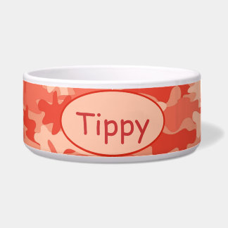 Écuelle Animal familier orange de coutume de Camo