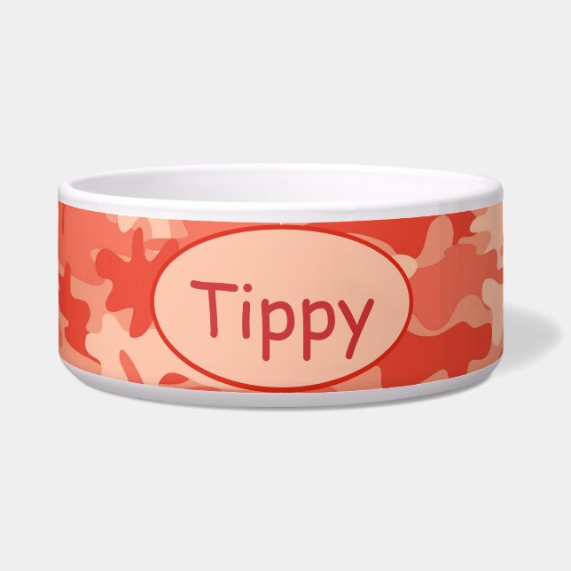 Écuelle Animal familier orange de coutume de Camo (Devant)