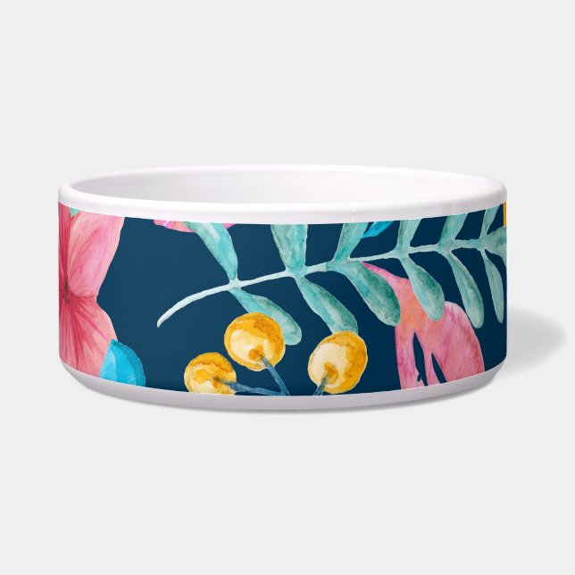 Écuelle Aquarelle botanique : fleurs, ornement feuille. (Devant)