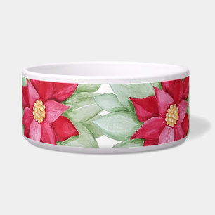 Écuelle Aquarelle de Noël Poinsettia Peinte à la main