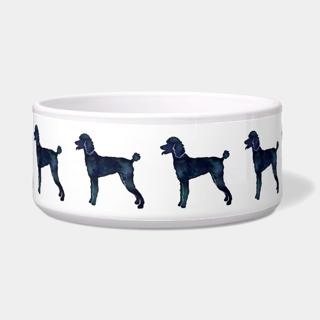 Écuelle Aquarelle noire de caniche Silhouette (Devant)