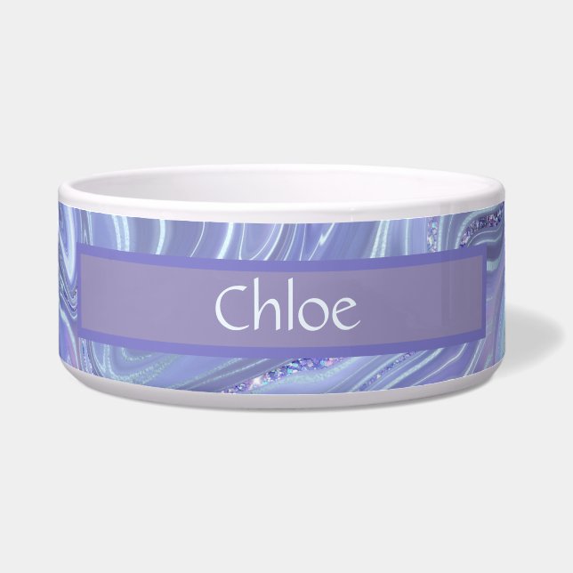 Écuelle Argent bleu violet Agate marbré brun (Devant)