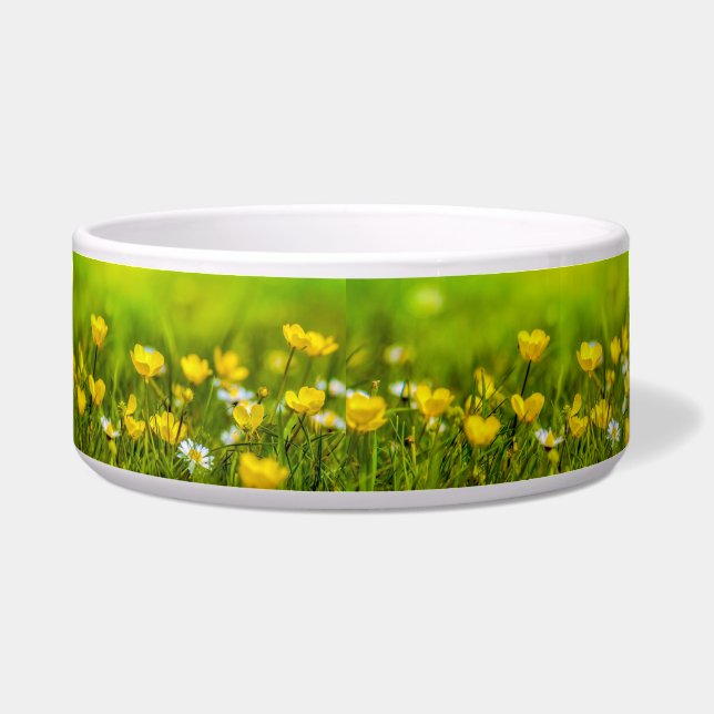 Écuelle Arrière - plan des fleurs de printemps (Devant)