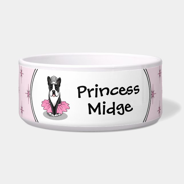 Écuelle Ballerine Danseuse Princesse Boston Terrier (noir) (Devant)