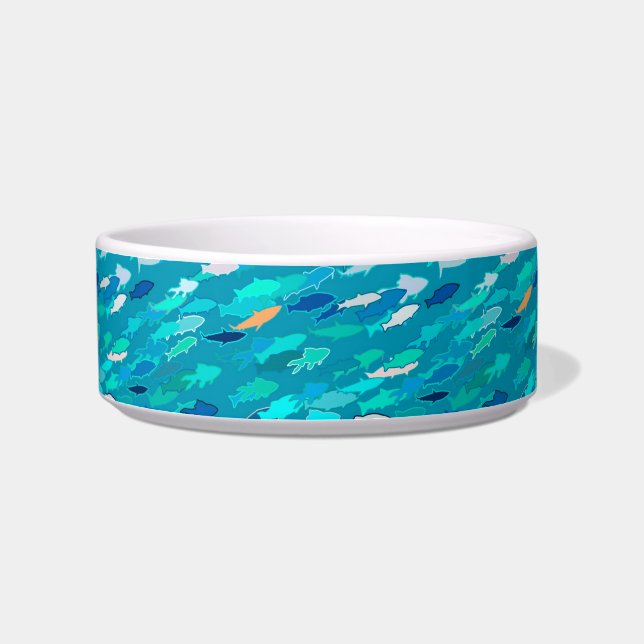 Écuelle Banc de poissons, turquoise, bleu et aqua (Gauche)