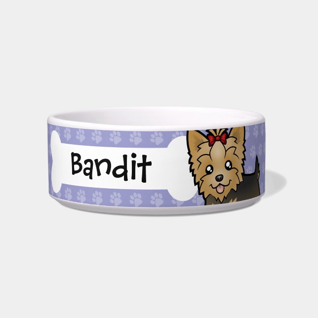 Écuelle Bande dessinée Yorkshire Terrier (cheveux courts (Devant)