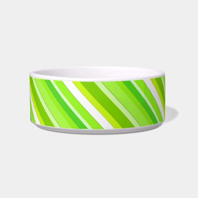 Écuelle Bandes de bonbons en couches - vert citron et blan (Gauche)