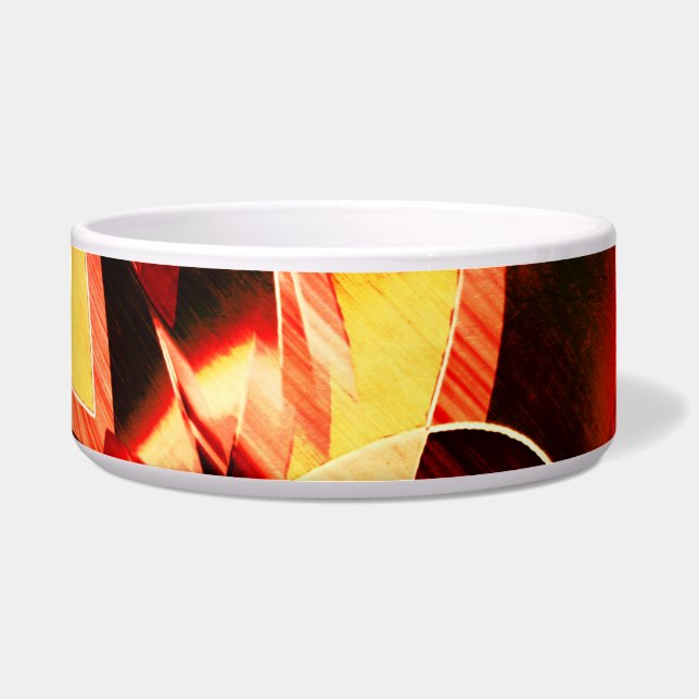 Écuelle Bandes jaunâtres avec rouge foncé, stries fortes (Devant)