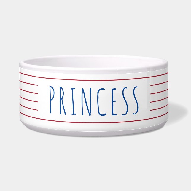 Écuelle Bandes nautiques avec animal bleu blanc rouge (Devant)