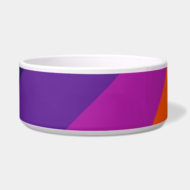 Écuelle Bandes rétro en diagonale violette et orange (Devant)