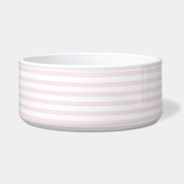 Écuelle Bandes roses et blanches - Pet Bowl (Devant)