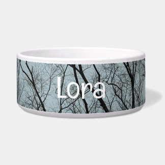 Écuelle Barren Trees Pet Bowl avec LOLA Texte