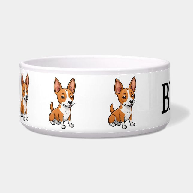 Écuelle Basenji mignon Personnaliser (Gauche)