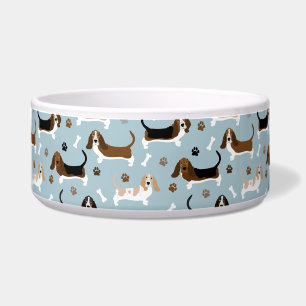 Écuelle Basset Hound Chig Bones and Paws Bowl