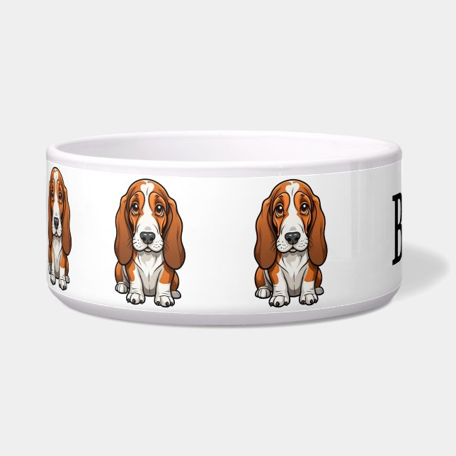 Écuelle Basset Hound Mignon Personnaliser (Gauche)