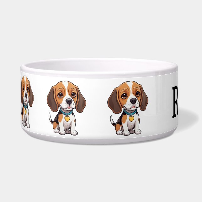 Écuelle Beagle Mignon Personnaliser (Gauche)