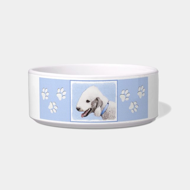 Écuelle Bedlington Terrier Peinture - Art Chien original (Droite)