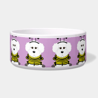 Écuelle Bee*chon Bichon Frise gaffent la cuvette de chien