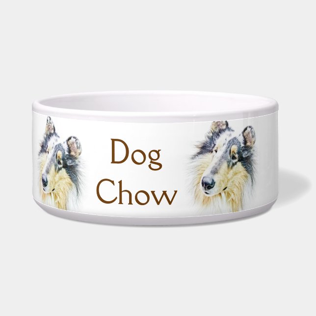 Écuelle Bel art approximatif de chien de colley (Gauche)