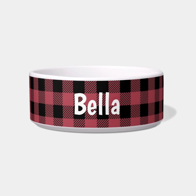 Écuelle Bella Buffalo Plaid Pet Pet Nourriture Bowl (Devant)