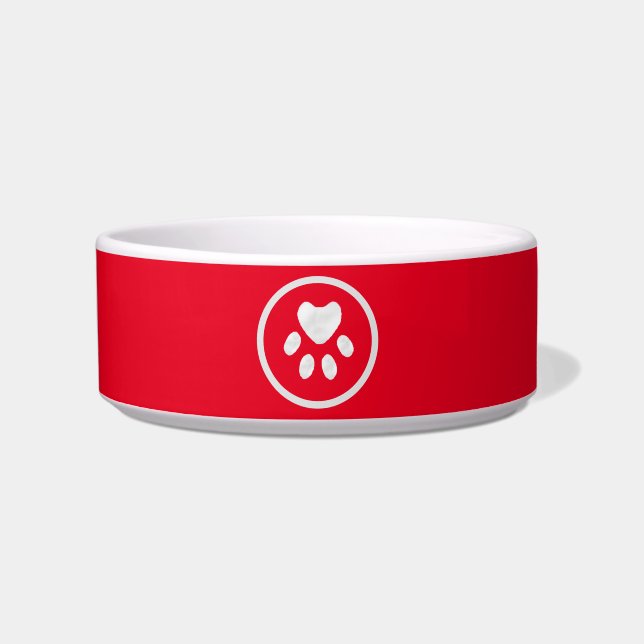 Écuelle Belle poitrine blanche sur rouge (Devant)