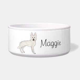 Écuelle Berger Suisse blanc GSD mignon chien avec nom