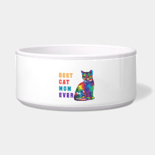 Écuelle Best cat mère ever text multicolor cute cat lover