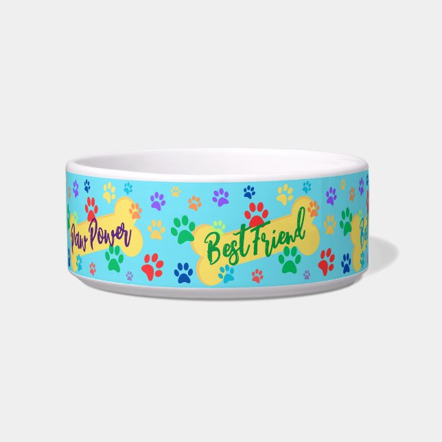 Écuelle Best Friend Customizable Paws & Bones Dog Bowl (Devant)