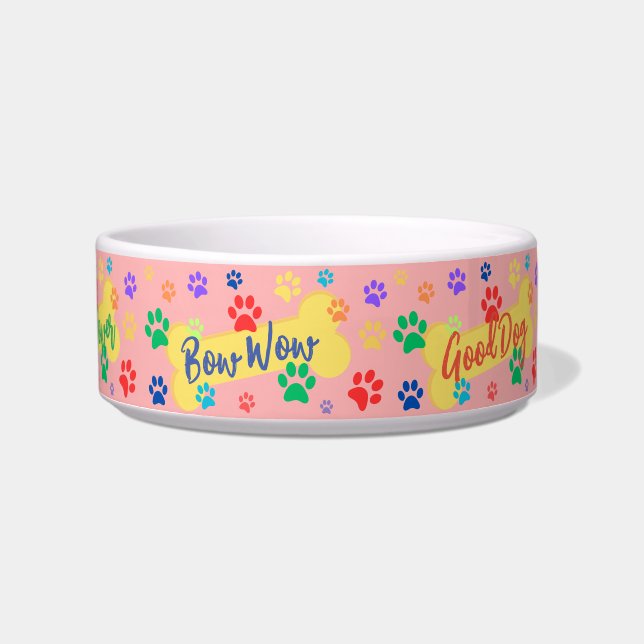 Écuelle Best Friend Customizable Paws & Bones  Dog Bowl (Devant)