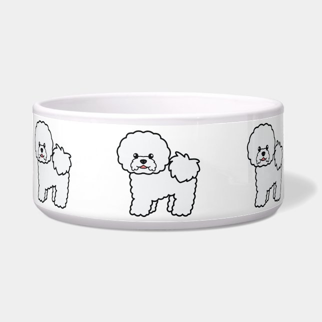 Écuelle Bichon Frise Chien de Dessin Animé Mignon (Devant)