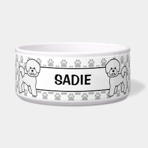 Écuelle Bichon Frise Chien de Dessin Animé Mignon Avec Pat
