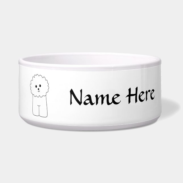 Écuelle Bichon Frise, chien mignon (Devant)