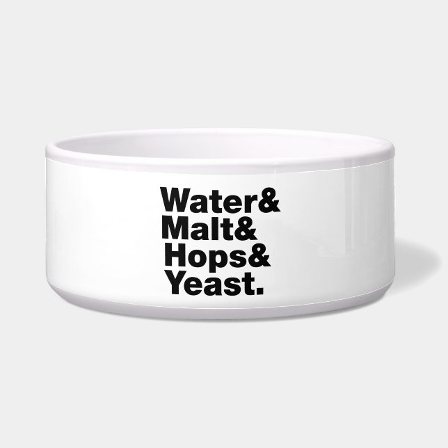 Écuelle Bière = Eau & Malt & Hops & Yeast. (Devant)