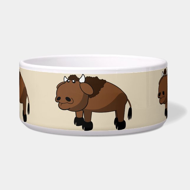 Écuelle bison caricature chat bol de nourriture (Devant)