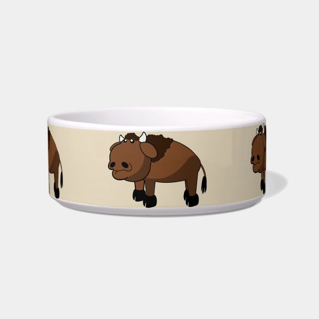 Écuelle bison caricature chat bol de nourriture (Devant)