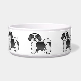 Écuelle Black and White Shih Tzu Cute Cartoon Dog