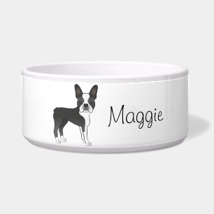 Écuelle Black Boston Terrier mignon Dessin Chien Avec Un N