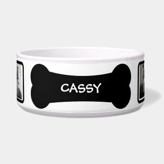Écuelle Black Dog Bone Photo Personnalisée Pet Bowl