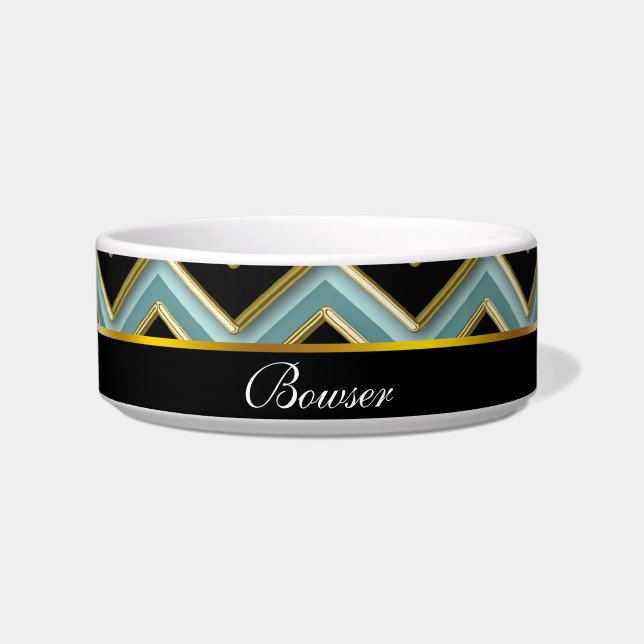 Écuelle Black Gold Turquoise ZigZag (Devant)