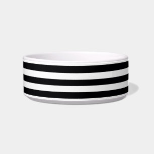 Écuelle Black White Horizontal Preppy Stripe Nom monogram